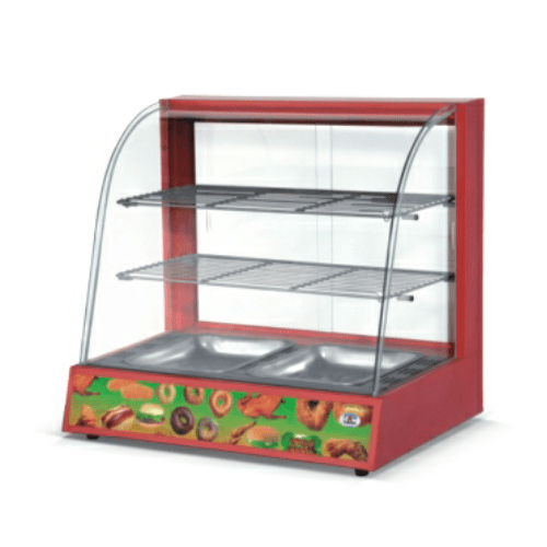 food warmer display curved glass